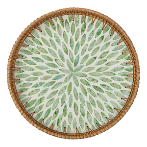Bandeja de Ratán con Incrustaciones de Madreperla, Hermosa y Elegante, Bandeja Decorativa de Madreperla para Ramadán, Eid, Venta al por Mayor en Vietnam - Product Image 5