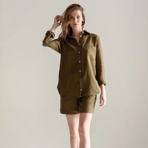 Camisón de algodón hasta la pantorrilla para mujer, con cuello en V, cintura elástica, transpirable y de secado rápido - Product Image 1