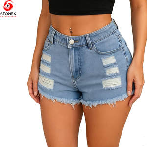 Best Design Trendy Women Denim <b>Shorts</b> <b>High</b> <b>Waist</b> Super Distressed <b>Jean</b> <b>Shorts</b> Women Denim <b>Shorts</b> Custom <b>High</b> Quality - Product Image 2