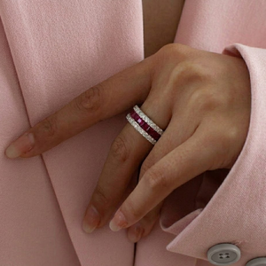 จีนโรงงานร้อนการออกแบบใหม่2021หรูหราเพชรแหวนหมั้นแฟชั่นเครื่องประดับทับทิมแหวนแต่งงานสำหรับผู้หญิง - Product Image 6