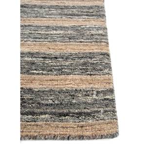 Contour Grey & <b>Black</b> Striped Hand Loom Wool & Viscose <b>Rug</b> for Home Use-Model HWV-51025 - Product Image 4