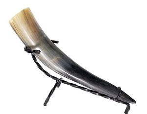 CHOIX DE L'ACHETEUR Naturel Viking Corne à boire avec support en corne Sculpté Antique Viking Corne à boire en laiton pour la fête de Noël - Product Image 6