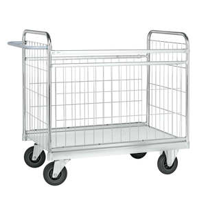 Chariot de transport à quatre roues électrogalvanisé KM10000-S pour entrepôt, conteneur roulant pour outils, commande personnalisable OEM - Product Image 1