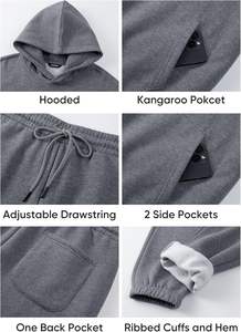 Custom 380GSM Cotton Fleece Tracksuit Men Zip <b>Hoodie</b> Jogger Set Solid <b>White</b> Color Embroidery Premium Winter Sportswear - Product Image 6