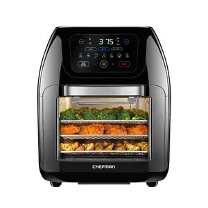 CHEFMAN penggorengan udara Digital multifungsi + Rotisserie, dehidrator, Oven konveksi, 17 peralatan awal layar sentuh goreng, panggang