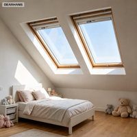 Fenêtre de toit manuelle à ventilation, fenêtre à auvent, cadre en aluminium, double vitrage en verre trempé pour grenier, sous-sol, projet de villa