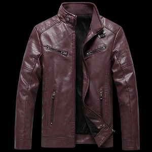 Veste en cuir pour hommes printemps-automne en peluche nouvelle veste de loisir à la mode manteau de moto pour hommes veste pour hommes - Product Image 3