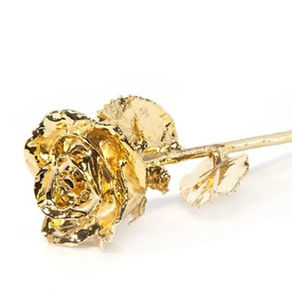 Romantic <b>Gift</b> Gold Rose With Stand Forever Real Rose Flowers 24k Plated Gold Dipped Rose Flower For Valentines Day Mothers Day - Product Image 6