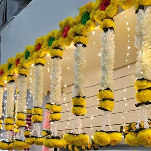 ดอกดาวเรืองจัสมินสตริงดอกไม้ Bandarwar ตกแต่งงานแต่งงานประตูม่านแขวนผนังม่านแขวนดอกไม้ฉากหลังของตกแต่ง Holi Diwali - Product Image 4