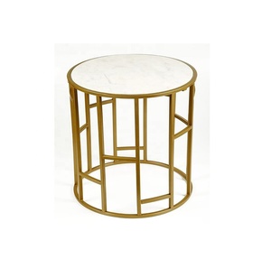 Round Metal <b>Marble</b> Luxury Design Side <b>Table</b> Tea Coffee Living Room <b>Table</b> Western Metal Building Style Manufacturer Wholesaler - Product Image 2