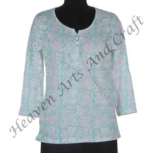 ชุดเดรสงานปาร์ตี้ทำจากผ้าฝ้ายทำมือพิมพ์ลายสไตล์อินเดีย - Product Image 4