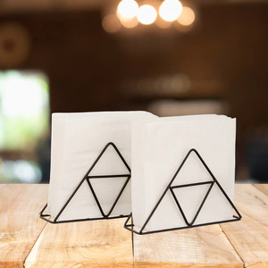 Triangle élégant luxe métal acier carré porte-serviettes en papier supports porte-serviettes pour Table Restaurant - Product Image 1