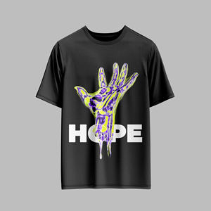 Camiseta de algodón de gran tamaño OEM estilo urbano de calle con hombros caídos para hombre con estampado/bordado personalizado - Product Image 2