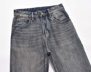 Diseño personalizado Moda Streetwear Jeans para hombre Pantalones de mezclilla de algodón de alta calidad Jeans lavados con ácido para hombre - Product Image 3