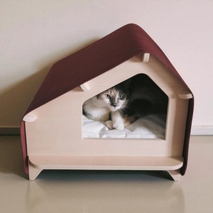 AC06 Maison de luxe en bois massif fixe pour animaux de compagnie avec base surélevée et cadre de style meuble pour une utilisation en intérieur Fabricant OEM du Vietnam - Product Image 4