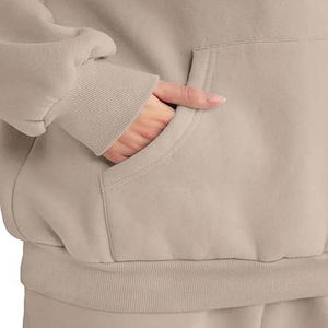 Qualité supérieure hiver solide femmes survêtement fermeture éclair à capuche pantalon de Jogging 100% coton séchage rapide respirant Fitness vêtements de sport - Product Image 6