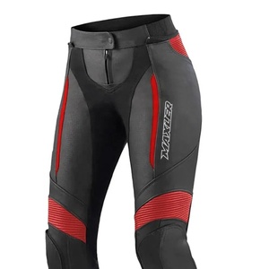 Pantalon de motard vintage en cuir de vache véritable et toile pour homme, imperméable, avec lacets, par Standard International - Product Image 4