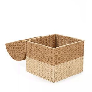 Panier à linge en herbe de mer du Vietnam avec couvercle arrondi OEM ODM Panier de rangement naturel fait à la main Écologique Organisateur de chambre à coucher Salle de bain - Product Image 2