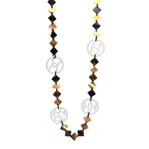 Collier en corne de buffle naturel marron et violet fait à la main accessoire de Style religieux indien écologique produit accessoire fait à la main - Product Image 3