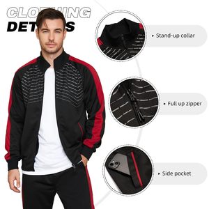 Ensemble pantalon de survêtement à capuche personnalisé pour hommes, survêtement décontracté à fermeture éclair, veste de mode, vêtements d'extérieur avec motif imprimé en tissu polaire - Product Image 4