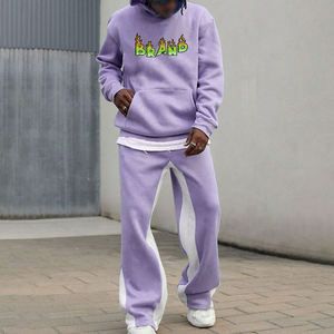 Survêtement léger à capuche en molleton imprimé avec logo personnalisé, coupe régulière, style streetwear d'hiver, effet délavé à l'acide pour homme – Fabricant - Product Image 6