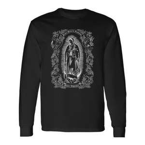 Joli t-shirt chrétien à manches longues Notre-Dame de Guadalupe pour usage promotionnel - Product Image 1