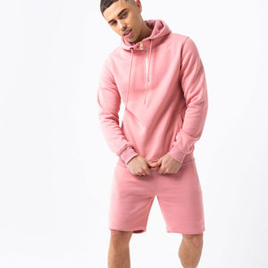 Men's Style Full <b>Sleeve</b> <b>Hoodie</b> <b>Short</b> Set Winter Wear Hot Sale Solid Color 100% Cotton Customized Design - Product Image 4