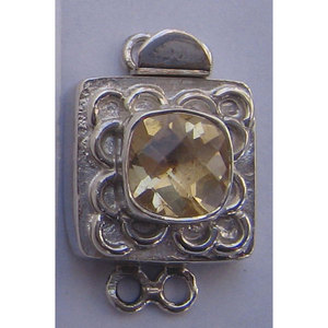 6mm & 12mm Stainless Steel Clasp with <b>Citrine</b> Cushion Checker 18K Gold Plated Jump <b>Rings</b> Jewelry Making Findings - Product Image 1