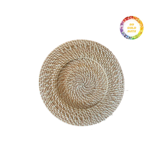 Alfombrilla de plato de ratán rústico, cargador de placa tejida para mesa y cocina - Product Image 5