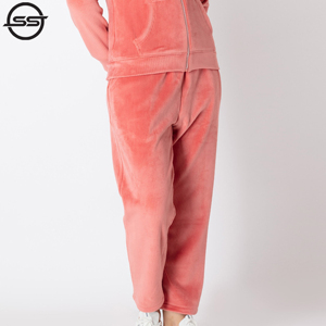 SENSEL SPORTS Ensemble de survêtement unisexe en velours pour l'hiver, deux pièces, doux, respirant, séchage rapide, 100% velours, sweat à capuche et pantalon de jogging - Product Image 5