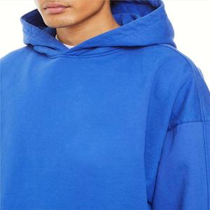 Jersey de mezcla de algodón 100% de talla grande para hombre, Sudadera con capucha de lana de gran tamaño con logotipo bordado, básicos de invierno - Product Image 3