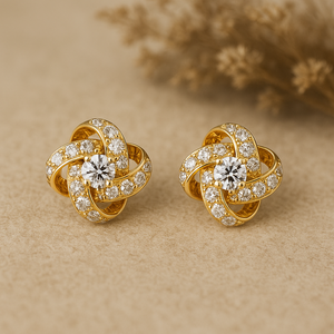 IGI certifié or blanc 18 carats diamant cultivé en laboratoire 0.95 carats coupe brillante boucles d'oreilles torsadées bijoux de mariage cadeau de fiançailles - Product Image 4