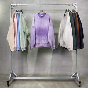 Pull-over surdimensionné en coton et polyester respirant, sweat-shirt à col rond, logo personnalisé brodé, teint uni pour l'hiver - Product Image 4