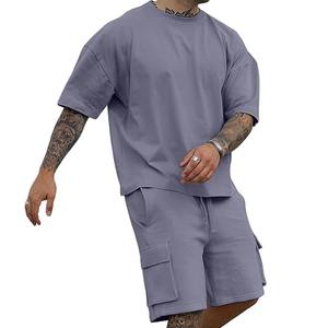 Summer Sweat Suit Tank Top Shorts And Tee Set <b>Tshirt</b> Custom Acid Wash Distress <b>Sleeveless</b> T Shirt 2 Piece Short Sets For Men - Product Image 1