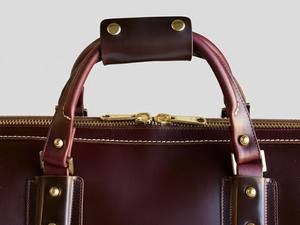 Sac de voyage en cuir véritable pour homme, vintage, week-end, sport, nuit, bagage à main, brun vieilli, grand, luxe, polyester - Product Image 3