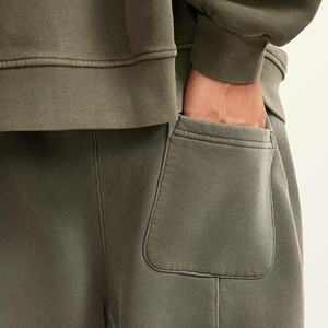 Custom Unisex Vintage Washed Joggers Fleece-Lined <b>Cuffed</b> Sweatpants American Streetwear Casual <b>Trousers</b> Lightweight High Dark - Product Image 5