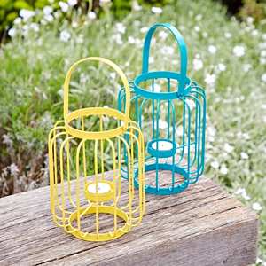 Faroles rústicos de madera y hierro negro - Product Image 4