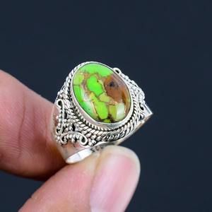Classical <b>Ring</b> Jewelry For Women Silver Boho Style Jewelry 925 Sterling Silver Turquoise Gemstone Handmade <b>Ring</b> Gift For Wife - Product Image 4