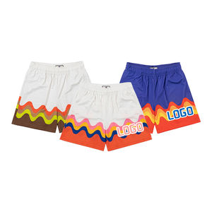 Customizable Men's Summer Mesh Canvas Shorts Double <b>Layer</b> Designer Lining Elastic Waist Closure All-Print Sublimation Custom - Product Image 6