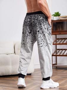 Pantalones de chándal informales de otoño para hombre, pantalones de chándal de calle alta sólidos para uso diario - Product Image 3