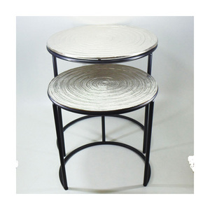 Bespoke Hammered Metal Coffee Table <b>Set</b> A Timeless Blend of Modern & Classic Design for Luxury Spaces - Product Image 1