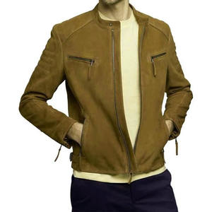 <b>Suede</b> Brown <b>Men</b> Real Leather <b>Jackets</b> High Quality Leather <b>Suede</b> Biker <b>Jacket</b> Perfect for All Season <b>Suede</b> Leather Bomber <b>Jacket</b> - Product Image 4
