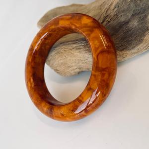 Bracelet vintage en ambre, bracelet en ambre de la Baltique, fait main en Pologne ; bracelet classique en ambre lisse et poli marron C - Product Image 4