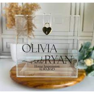 Vente chaude Moderne Creative Art Designer Cube Forme Clair Transparent Acrylique Fait Invitation De Mariage Et Carte-Cadeau Boîte Fournitures - Product Image 3