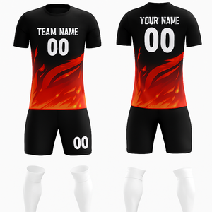 Conjunto de Camiseta de Fútbol de Corte Atlético, 100% Poliéster, Transpirable, de Secado Rápido, Logotipo y Colores Personalizables, Unisex para Adultos - Product Image 3