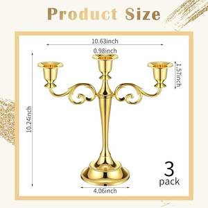 Candelabro de Latón Económico y Elegante, Portavelas Navideño, Diseño Personalizado Hecho a Mano, Festivo, para Uso Diario en el Hogar, Premium - Product Image 3