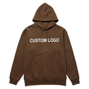 Venta al por mayor de Sudadera con capucha de gran tamaño marrón oscuro para los hombres Urban Streetwear Diseño de sudadera de lana de algodón grueso con capucha ajustable - Product Image 2