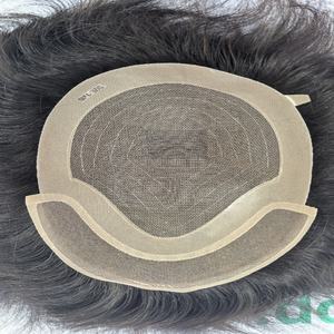 REGENT SFL Homme Toupet 100% Indien Remy Cheveux 100% Main Attaché Trame Vague Naturelle Vague D'eau Droite En Gros Stock - Product Image 6