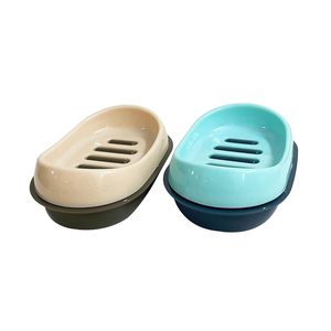 Plastic Soap Cases(Titanic-SC-BGLBL) Set of 2 PCS (Beige Light Blue) - Product Image 1