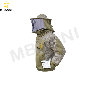 Veste d'abeille trois couches de couleur marron avec voile rond - Product Image 3